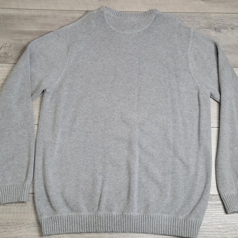 Eddie Bauer 100% Cotton Crewneck Sweater Men's XL Tall Gray Textured Knit - Picture 10 of 14